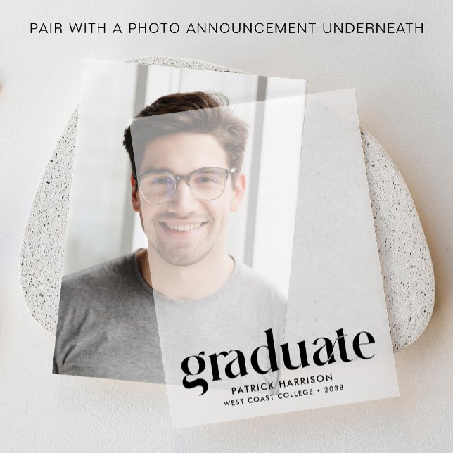 Modern Graduation Announcement Vellum Overlay  (Elevate your graduation announcements with our timeless vellum overlays)