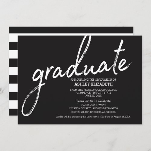 Modern Graduation Announcement with Bold Stripes