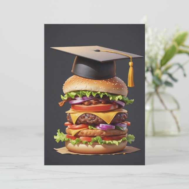 modern graduation bbq invitations (Standing Front)