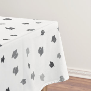 Modern Graduation Black Gray Cap Tablecloth