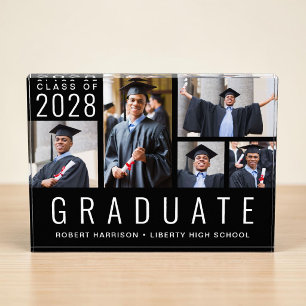 Modern Graduation Black Photo Block