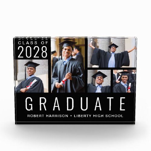 Modern Graduation Black Photo Block