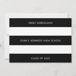 Modern Graduation Black White Class of + School Invitation | Zazzle