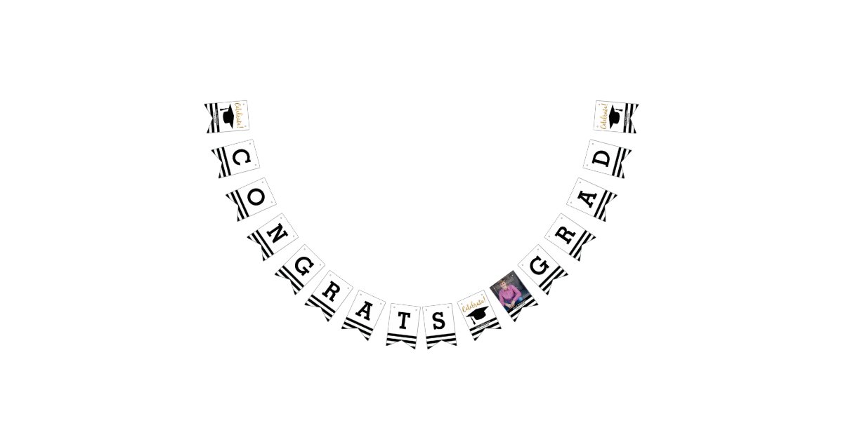Modern Graduation Bunting Class of 20XX Grad Photo Bunting Flags | Zazzle