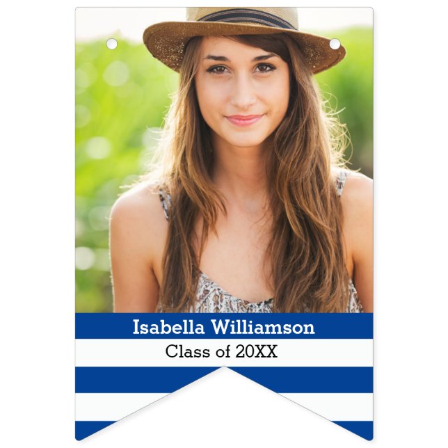 Modern Graduation Bunting Class of 20XX Photo Bunting Flags (Eleventh Flag)