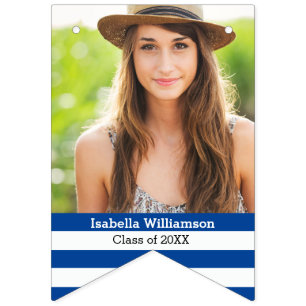 Modern Graduation Bunting Class of 20XX Photo Flags