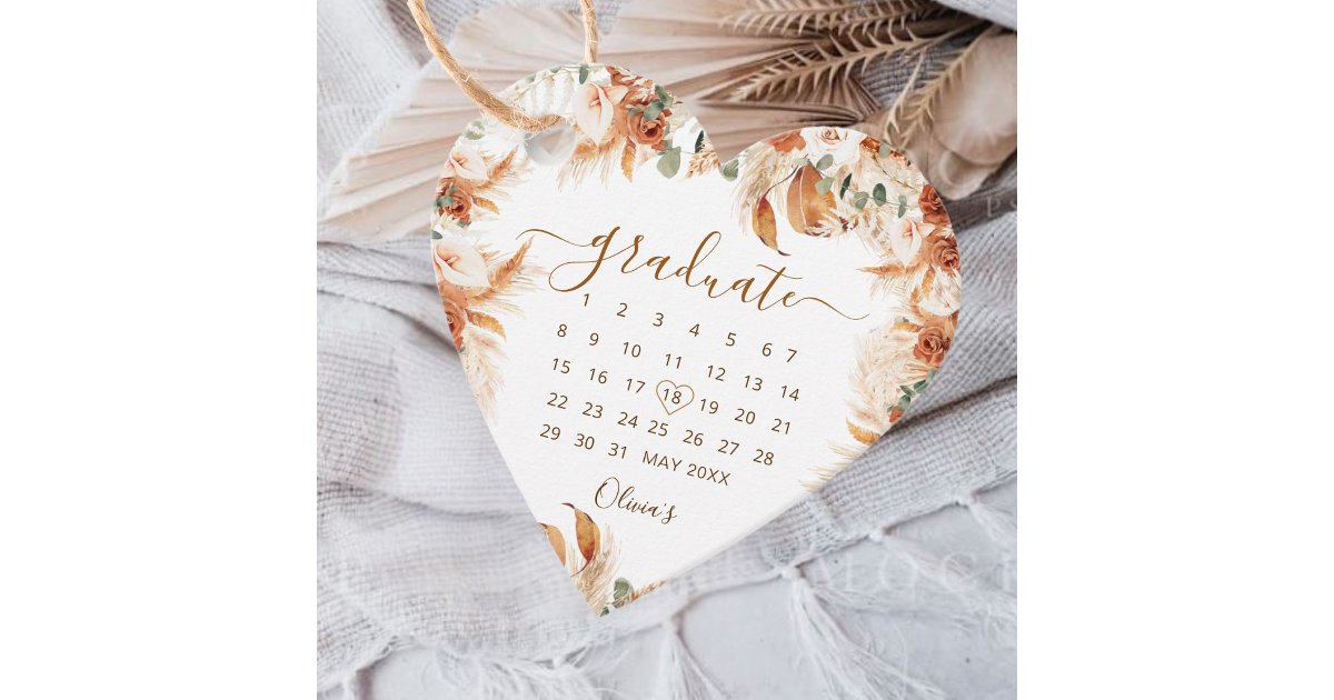 Modern Graduation Calendar Date Favor Tags | Zazzle