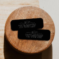 Modern Graduation Cap Line Art Return Address Label