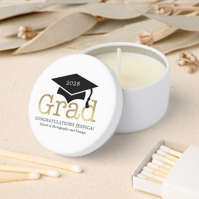 Modern Graduation Cap Mini Candle Favors (Insitu)