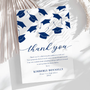 Modern Graduation Cap Thank You Card