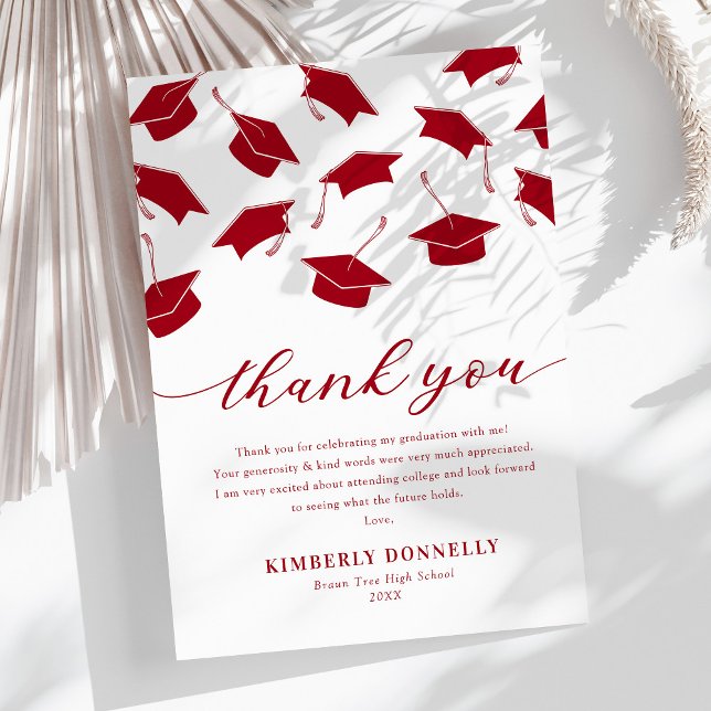 Modern Graduation Cap Thank You Card (Creator Uploaded)