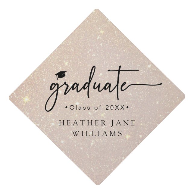 Modern Graduation Cap Topper (Front)