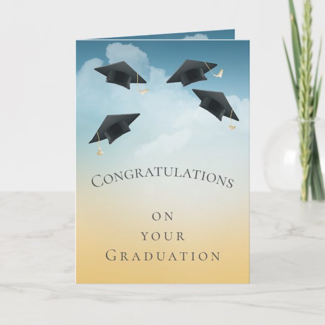 Modern Graduation Caps Congratulations Card (Front)