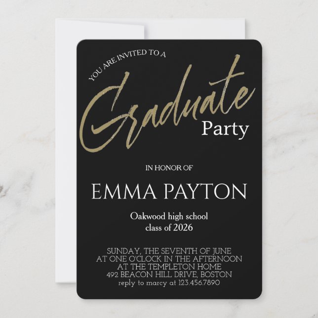 Modern Graduation Celebration  Invitation (Front)