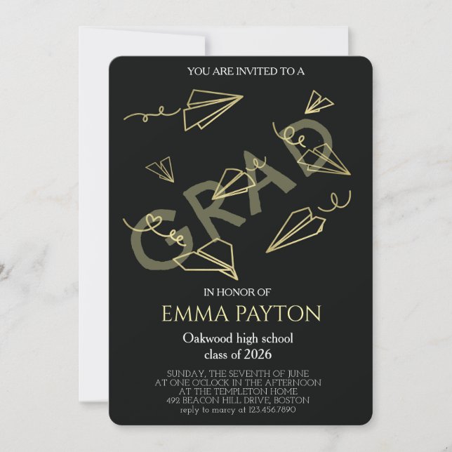 Modern Graduation Celebration  Invitation (Front)