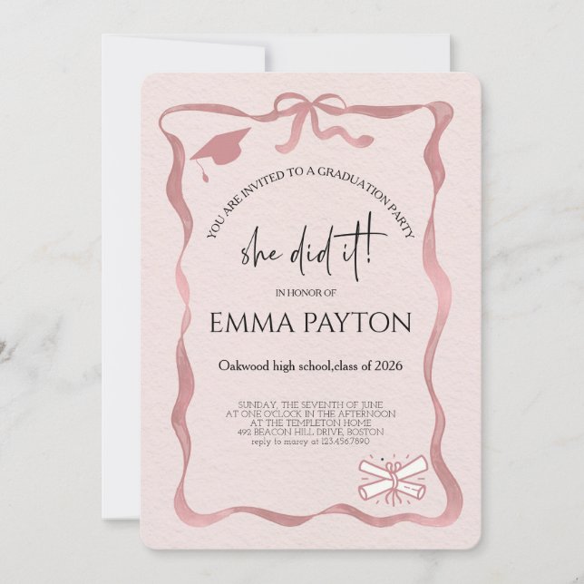 Modern Graduation Celebration  Invitation (Front)