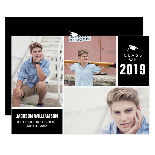 Modern Graduation Class Of 2018 Photo Collage Card