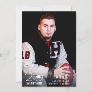 Modern Graduation CLASS OF 2021 Typography Photo Invitation