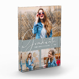 Modern Graduation Collage on Gray Photo Block