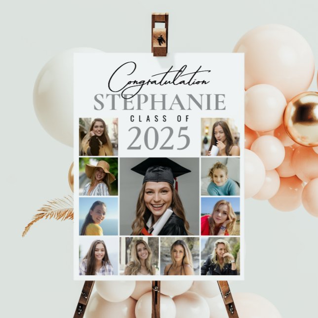Modern Graduation Collage Photo Foam Board (Celebrate their big day with a custom photo sign that’s personal, meaningful, and made to keep.)