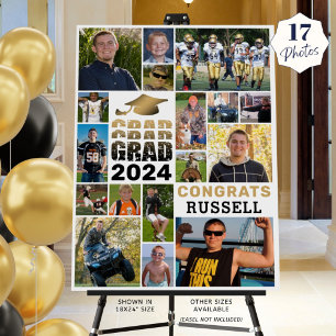 Modern Graduation Congrats Grad 17 Photo Collage Foam Board
