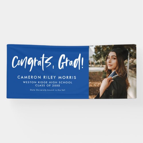 Modern graduation congratulations photo yard banner