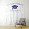 Modern Graduation Faux Streamers Blue Backdrop