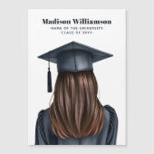 Modern Graduation Female Graduate Magnetic Card (Front)