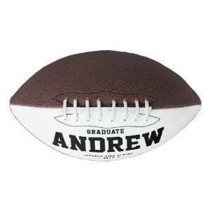 Modern Graduation Gift Cool Black and White Trendy Football