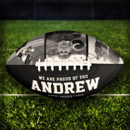 Modern Graduation Gift Cool Photo Collage Trendy Football at Zazzle