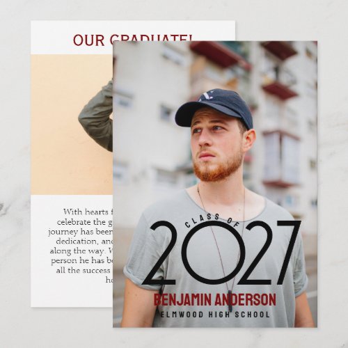 modern graduation grad 2027 announcement