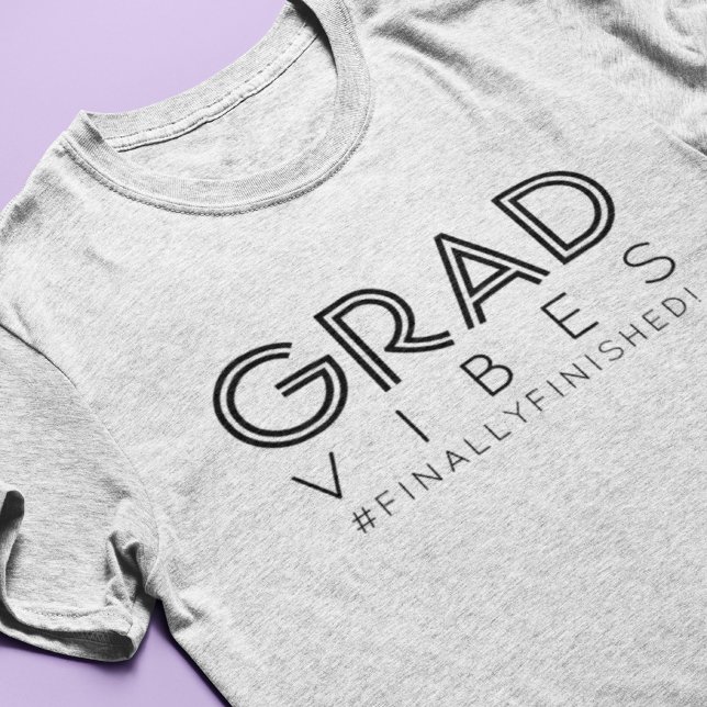 Modern Graduation Grad Vibes Minimalist Custom Tri-Blend Shirt (Creator Uploaded)