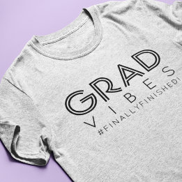 Modern Graduation Grad Vibes Minimalist Custom Tri-Blend Shirt