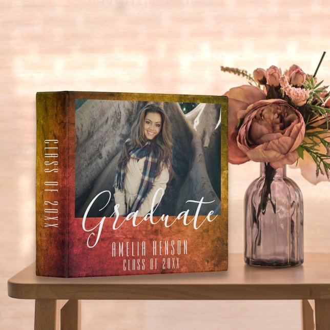 Modern Graduation Graduate Photo Album 3 Ring Binder (Creator Uploaded)