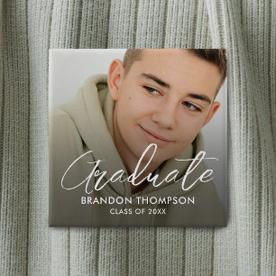 Modern Graduation Graduate Photo Button
