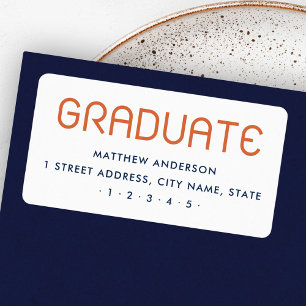 Modern graduation graduate return address label