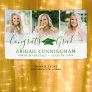 Modern Graduation Green Cap Script 3 Photo Collage Banner