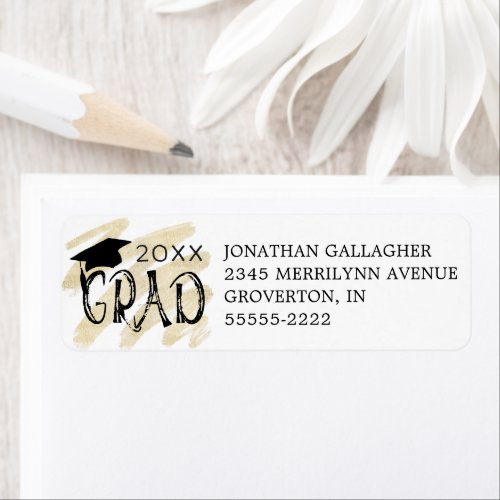 Modern Graduation Hand Lettered GRAD Custom Colors Label