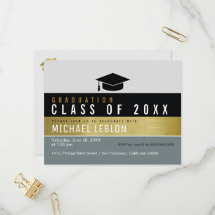 Modern Graduation Invitation Postcard