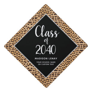 leopard print graduation cap