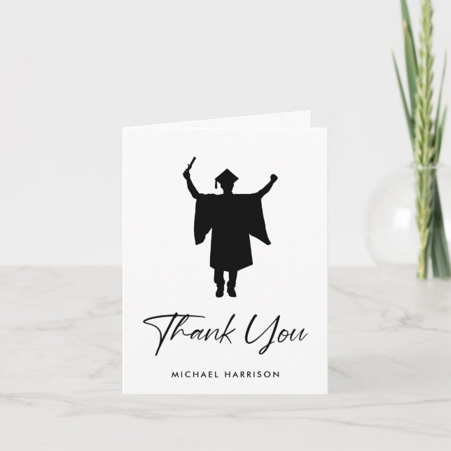 Modern Graduation Letterpress Thank You Card (Front)
