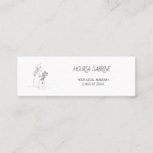 Modern Graduation line art graduate Name Card