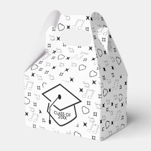 Modern Graduation Musican Music 2020 Black White Favor Boxes