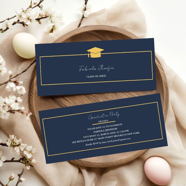Modern Graduation Name Card Insert Gold Frame (Creator Uploaded)