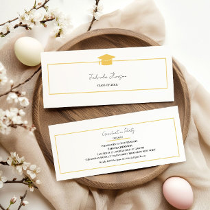 Modern Graduation Name Card Insert Gold Frame