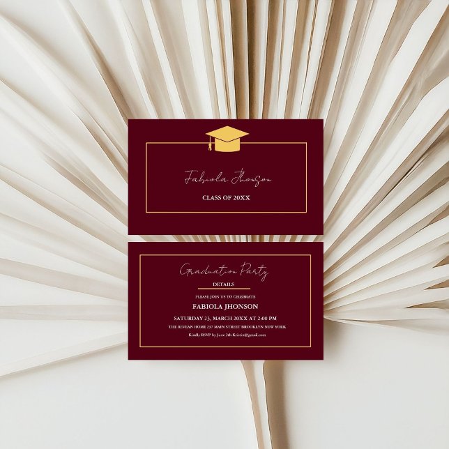 Modern Graduation Name Card Insert Gold Frame (Creator Uploaded)