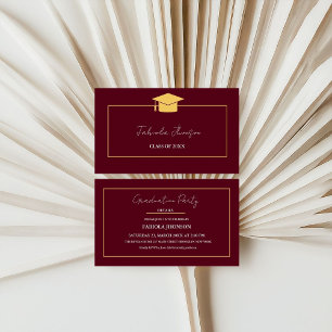 Modern Graduation Name Card Insert Gold Frame