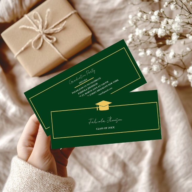 Modern Graduation Name Card Insert Gold Frame (Creator Uploaded)