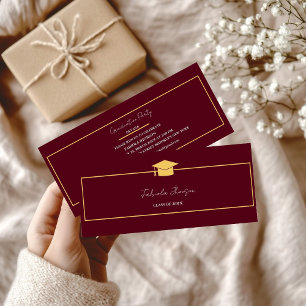 Modern Graduation Name Card Insert Gold Frame