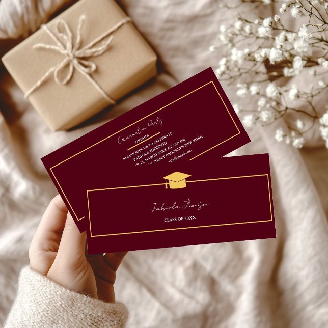 Modern Graduation Name Card Insert Gold Frame (Creator Uploaded)